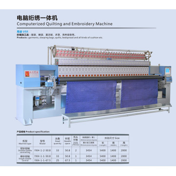 Industrielle Quilt- und Stickmaschine. Computerisierte Kleidungsstück-Herstellungs-Maschinerie, neue 33 Haupthohe Geschwindigkeitsstickerei Yxh-1-1-50.8